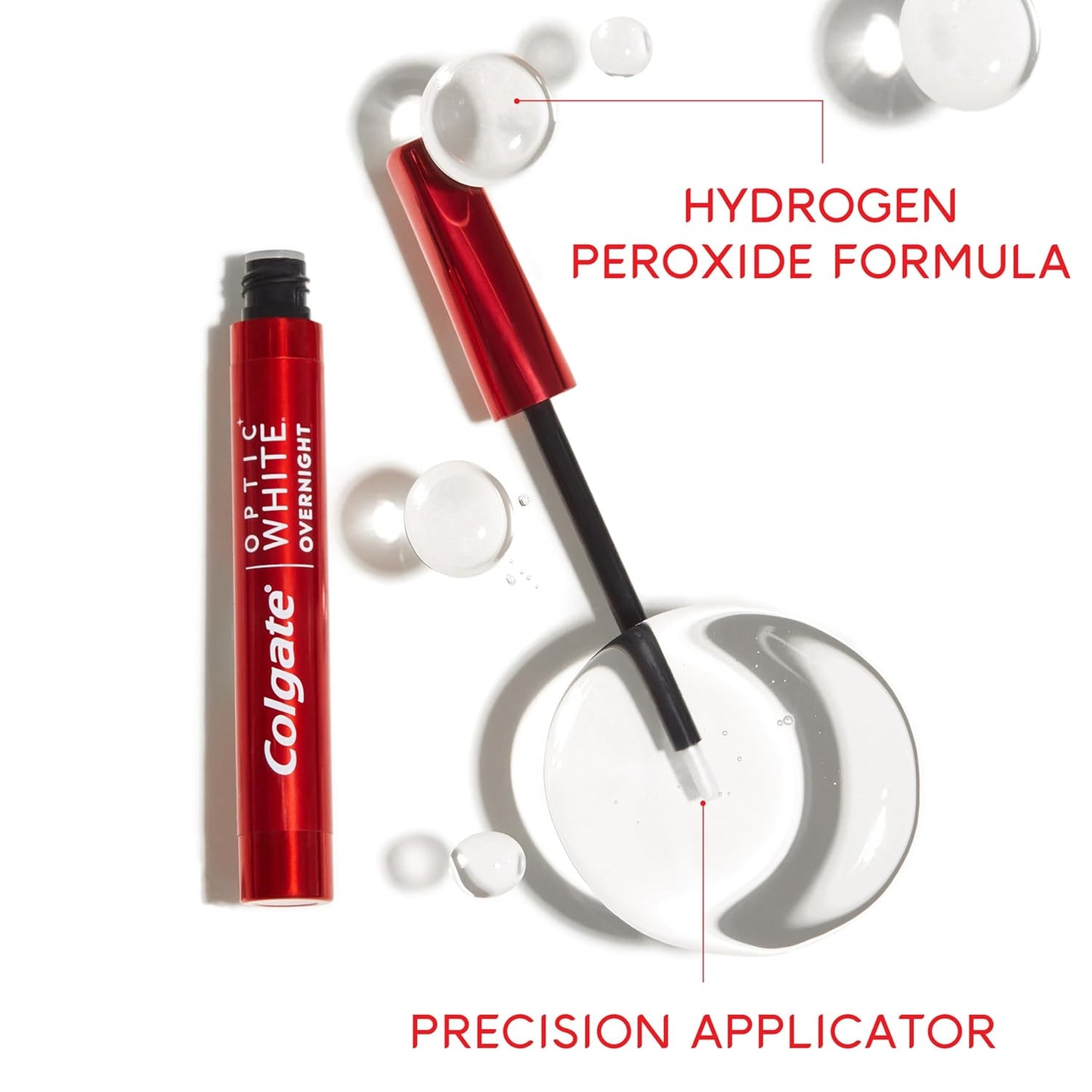 Colgate Optic White Overnight Teeth Whitening Pen, Hydrogen Peroxide Teeth Whitening Pen, Visibly Whiter Teeth in Just 1 Week When Used as Directed, 21 Whitening Treatments, 0.08 fl oz