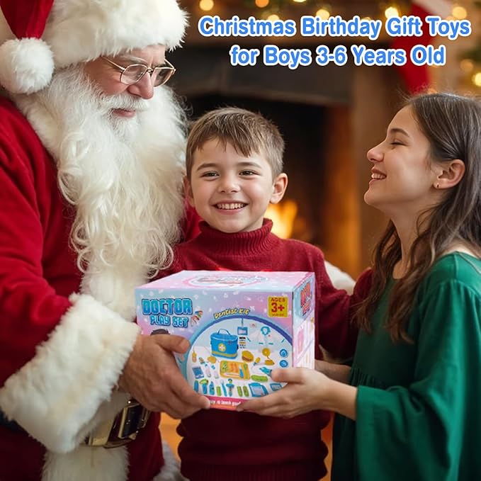 Meland Doctor Kit for Toddlers 3-5, Dentist Play Set with Teeth for Kids Pretend Play Kids Toys Birthday Gift for Toddler Boys Aged 3 4 5 6 Years Old