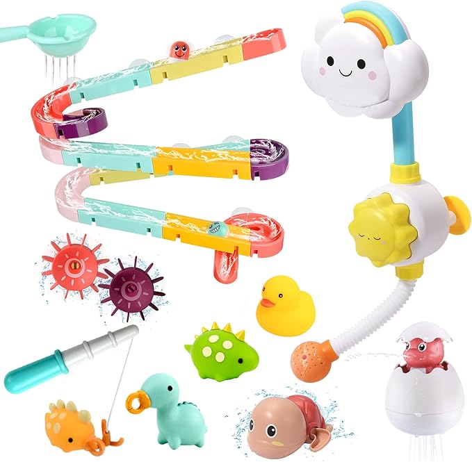 33 PCS Bath Toys for Toddlers and Babies, Bathtub Toy Set with Shower, Rubber Ducks, Floating Toys, Great Christ Gift for Kids