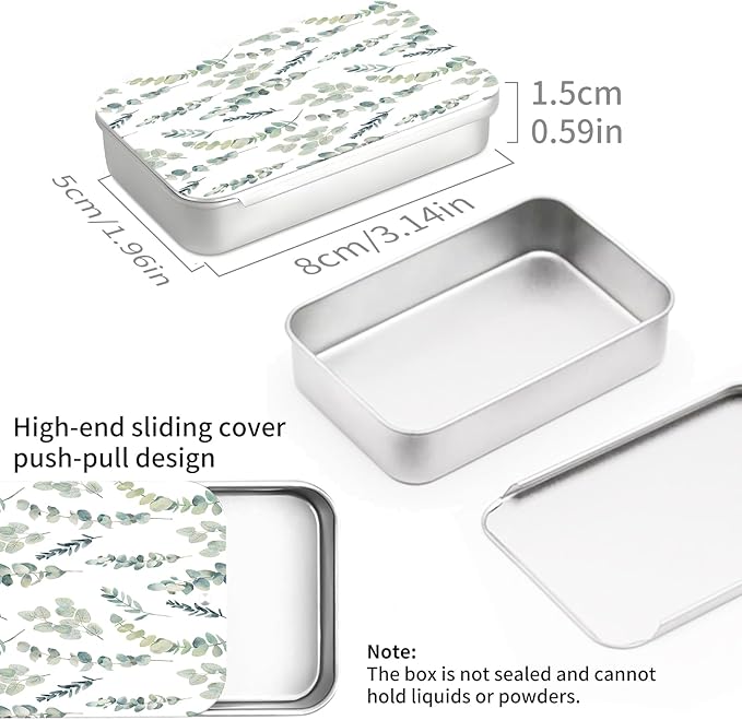 Portable Dental Floss Case, Refillable Cute Travel Floss Dispenser for Men & Women, Pocket Travel Floss Picks Case for Purse, Backpack, Bag Green Leafy Pattern