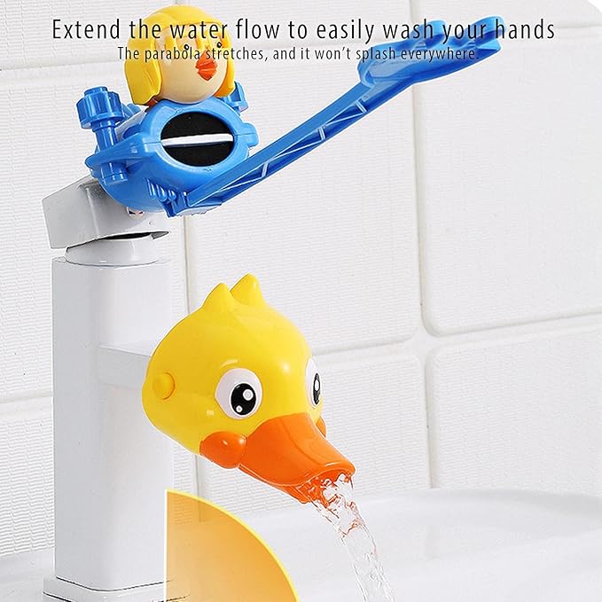 Naysku Cartoon Faucet Extender, Safety Faucet Extender for Children Toddler Kids Hand Washing Baby Kids Hand Wash Helper Bathroom Sink, Silicone Faucet Extender Extender