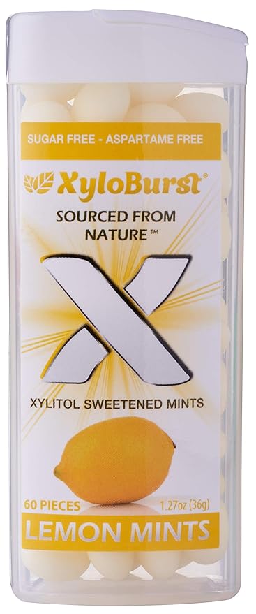 XyloBurst - Xylitol Mints | Sugar Free Breath Mints for Oral Health | Gluten Free, Vegan, Keto Friendly | Aspartame Free | Variety Pack | 60 Count Jar, 8-Pack