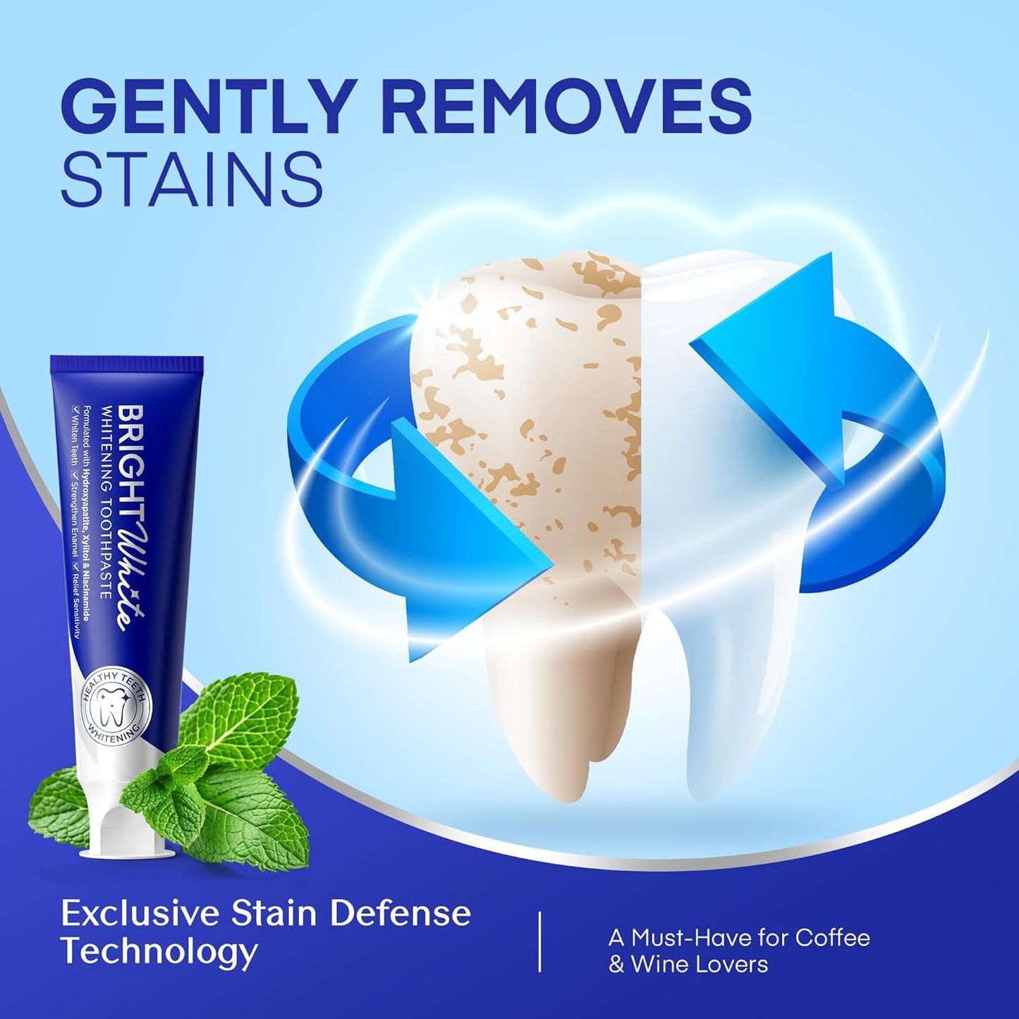 PearlSmile Hydroxyapatite Niacinamide Whitening Toothpaste – 5% Niacinamide + 10% Nano-Hydroxyapatite (nHAp) – Strengthens Enamel & Remineralizes – Fluoride-Free, 4.2oz (Pack of 2)