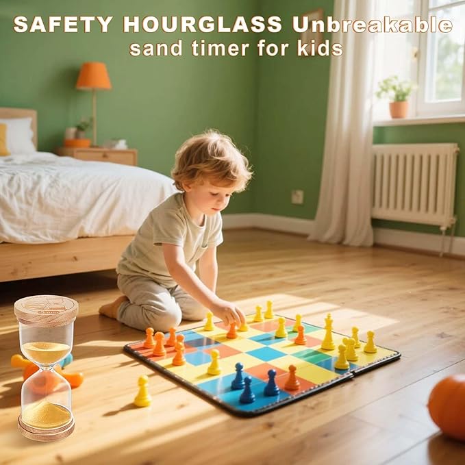 20 Minute Sand Timer, Wood Gold Sand Clock for Kids, Small Hourglass, Sandglass Hour Glass 20 Min for Classroom,Game,Decorative (Gold)