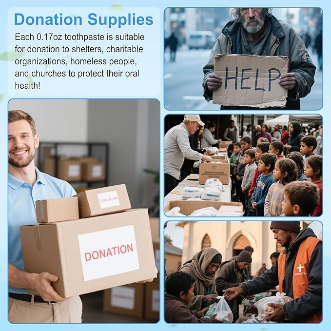 30 Tubes Bulk Travel Size Mini Toothpaste, 0.176oz Disposable Mint Flavor Pocket Teeth Paste Small Essential Toothpaste for Travel, Home/Hotel/Guests/Charity/Homeless/Camping Oral Care (Single Use)