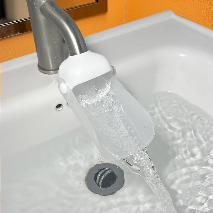 KOMIDK Faucet Extender for Bathroom Sink Faucet Extender for Toddlers Bathroom Sink Kitchen Bathtub (White)