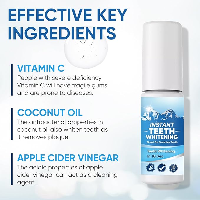 Tooth Paint, Teeth Whitening Paint, Instant White Tooth Paint, Tooth Polish Uptight White, Portable and Simple, Blue