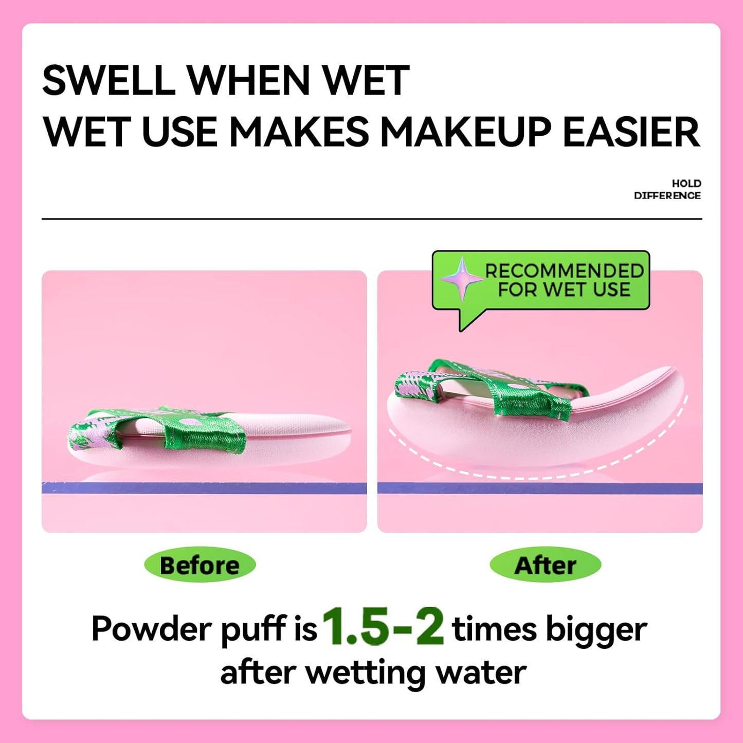 Makeup Sponge Set For Foundation Concealer, Triangle Powder Puff Soft Sponges Blender, Latex Free Blender Sponge For Liquid, Cream, and Powder Seamless & Flawless Makeup (GreenPink 3Pack)