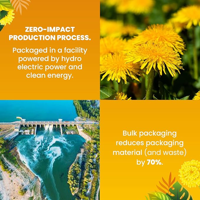 Organic Dandelion Root Tea-100 Tea Bags | Organic Herbal Tea | Eco-Friendly Tea Bags | Non-GMO Caffeine Free Tea