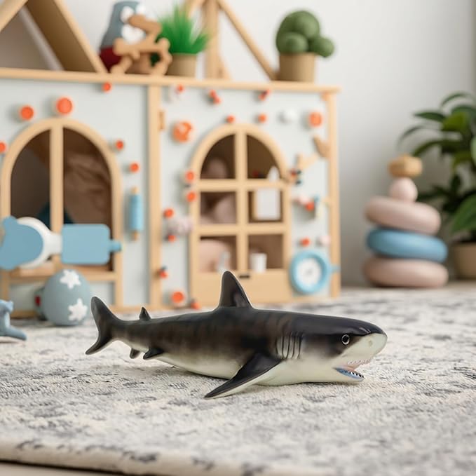 Gemini&Genius Sea Animal Tiger Whale Action Figure Soft Rubber Swimming Pool Bathtub Toys, Realistic Ocean Animals Orcas Educational and Role Play Toys for Kids and Collectors