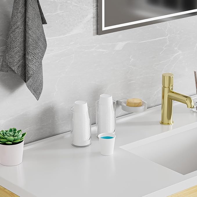 VITVITI 30 PACK Bathroom Mouthwash Cups, Disposable 3.7 OZ Coffee Paper Cup, Small Cup for Mouth Wash/Hot Cold Beverages Liquid/Tea, White