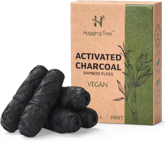 Charcoal Dental Floss Refills | PFAS Free Dental Floss | Mint (5 Pack, 33 Yards Each)