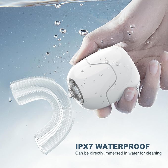 360° U-Shaped Toothbrush for Adults, Suitable for People with Limited Mobility Original Newupgrade Automatic Electric Toothbrushes, Multiple Brush Heads Options,IPX7 Waterproof