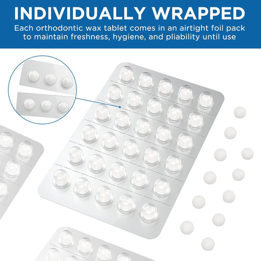 240 Count Orthodontic Wax for Braces, Individual Foil Wrapped for Instant Braces Irritation Relief - Medical Grade, Hypoallergenic & Latex-Free