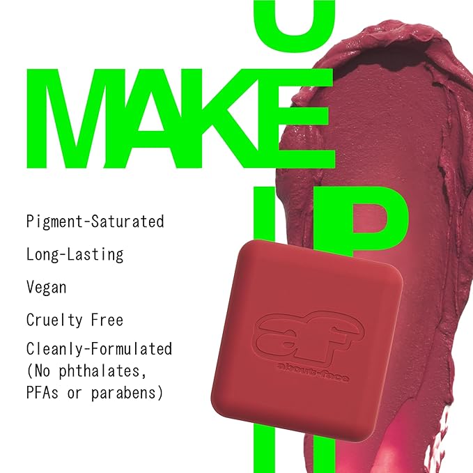 about-face Cheek Freak Blush Balm – Buildable Cream Blush with Hyaluronic Acid & Meadowfoam Seed Oil – Vegan, Cruelty-Free, Clean Beauty – 0.35 oz (Smash – Rosy Red)