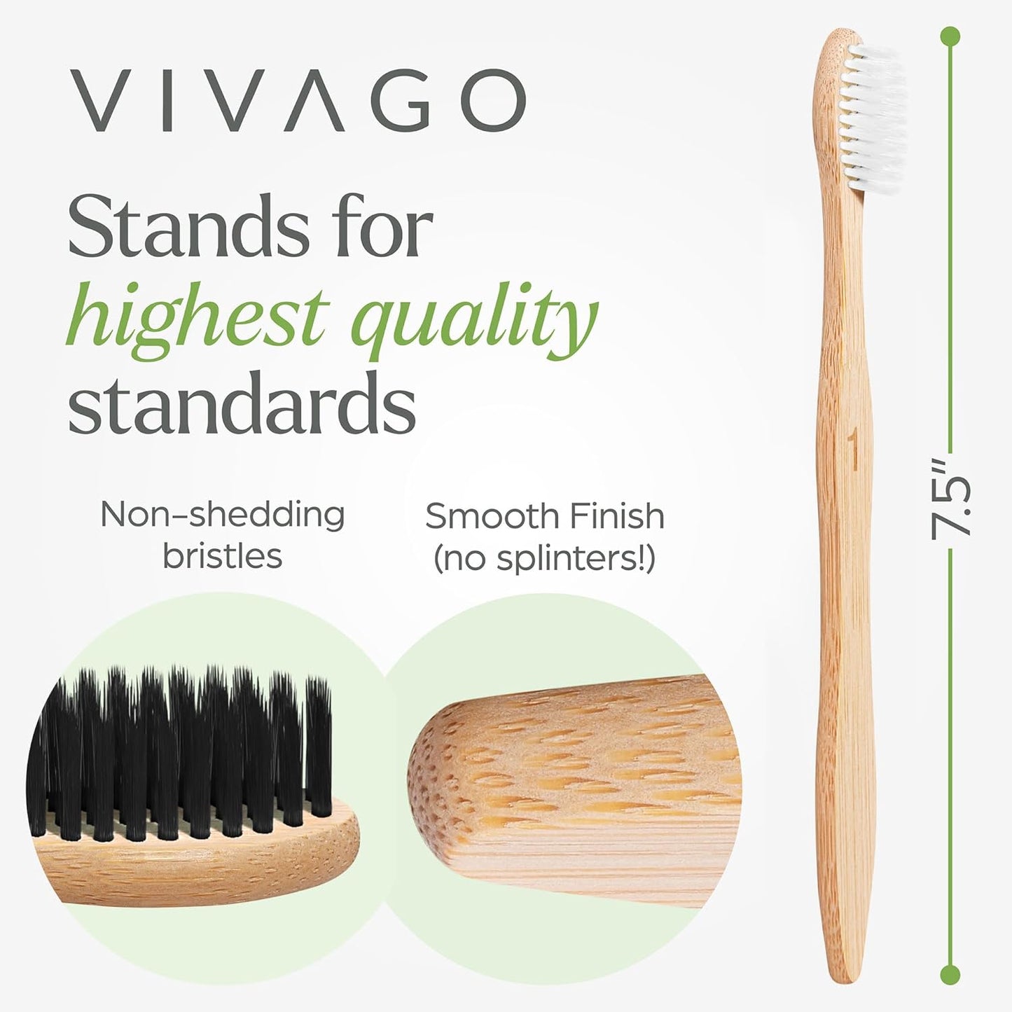 Soft Flossing Bamboo Toothbrushes 10 Pack - BPA Free Soft Bristles Toothbrushes for Adults, Natural Wooden Toothbrush