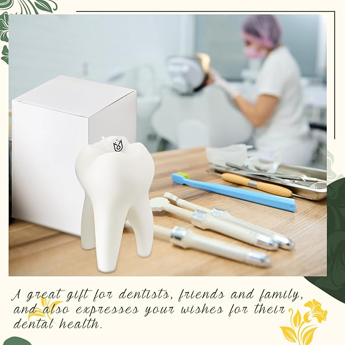 2 Pcs Tooth Scented Candle Cute Dentist Graduation Gift Decorative Aromatherapy Candles for Dental Hygienist Assistant Gifts Clinic Desk Office Decor, Natural Soy Wax, 2. 75 x 3. 93 Inch