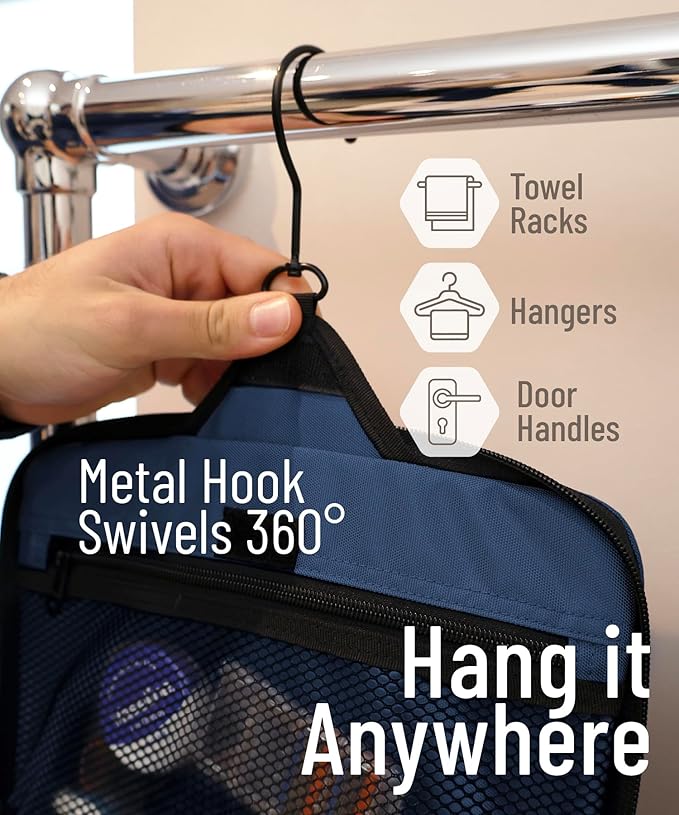 DD D&D Wanderlust D&D Hanging Travel Toiletry Bag for Men and Women – Cosmetics, Makeup and Toiletries Organizer Kit with 10 Compartments