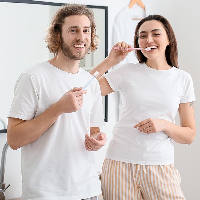 4 Pieces Extra Soft Toothbrushes for Sensitive Gums with 20000 Micro Nano Bristle for Adult Pregnant Gum Recession Elderly Braces, Protect Fragile Gums(Black, White, Pink, Blue)