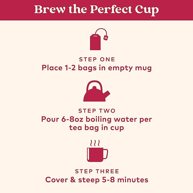 ORGANIC INDIA Tulsi Cinnamon Rose Tea Bags - Tulsi Rose Tea Bags, Cinnamon Tea Bags with Holy Basil, Chamomile, Stevia, USDA Certified Organic Caffeine Free Herbal Tea - 18 Infusion Bags, 6 Pack