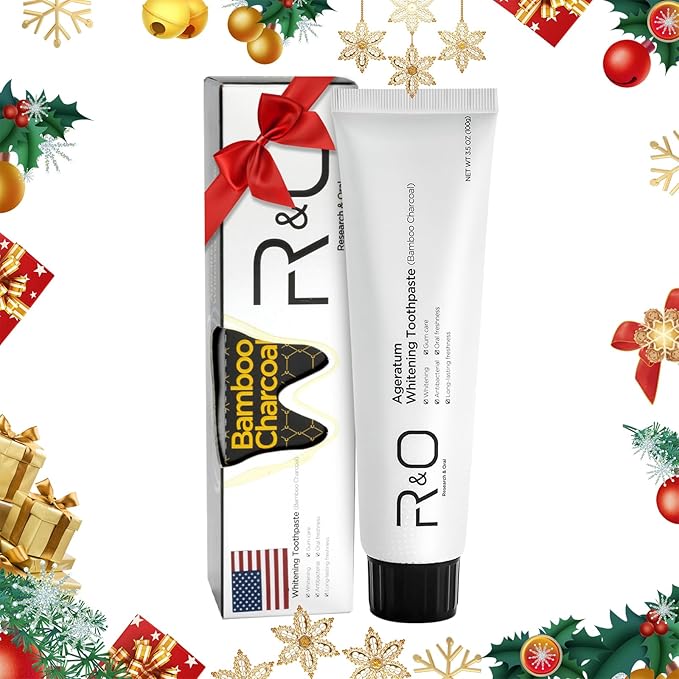R&O Ageratum Whitening Toothpaste with Bamboo Charcoal, 3.53 oz - Great for Teeth Whitening, Reduces Plaque, Removes Stubborn Stains, Promotes Oral Health, Long - Lasting Fresh Breath (1)