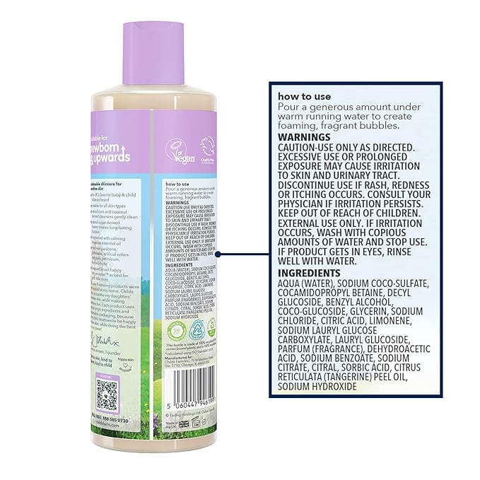 Childs Farm, Kids Bubble Bath for Dry, Sensitive Skin, Organic Tangerine, Gently Cleanses & Soothes, Vegan, Cruelty-Free, 16.9 fl oz