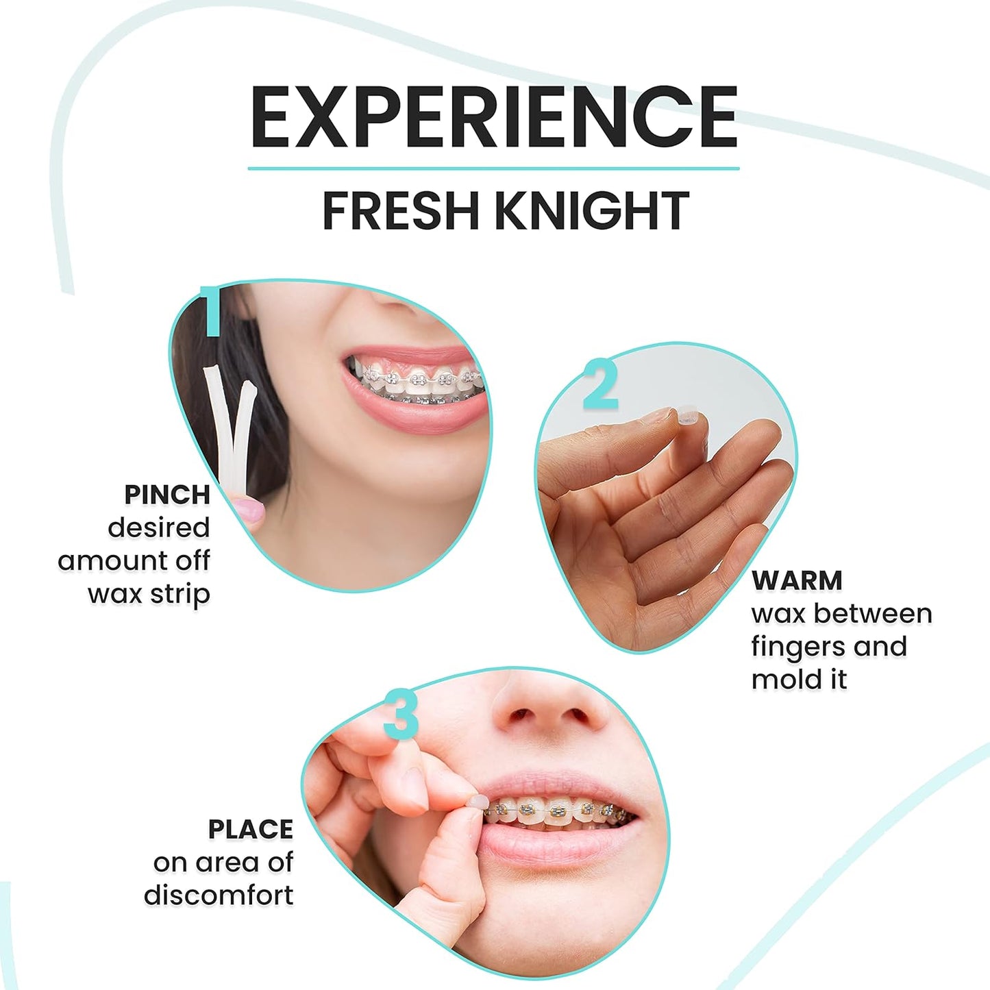 Fresh Knight Braces Wax. Dental Wax for Braces & Aligners - Premium Orthodontic Strips Food Grade (Multicolor)