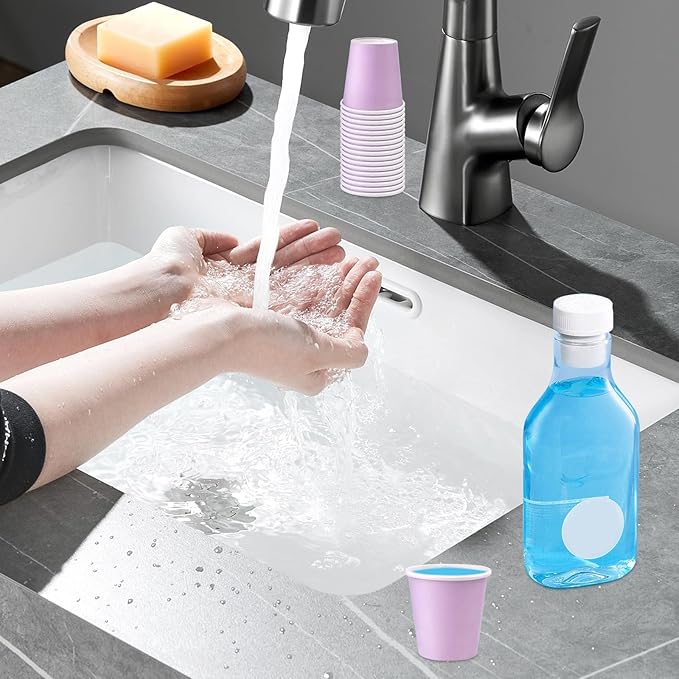 300 Pack 3oz Purple Paper Cups,Mouthwash Cups, Disposable Bathroom Cups,Small Paper Cups 3oz Ideal for Bathroom,Supermarket,Birthday Party,Picnic and BBQ