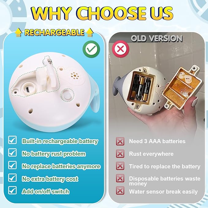 Gigilli Baby Bath Toys, Bath Toys for Kids Ages 1-3, 1 2 3 Year Boy Girl Gift Christmas Stocking Stuffers for Babies 6-12-18 Months Light Up Whale Bath Toy Sprinkler Toddler Birthday Bathtub Water Toy