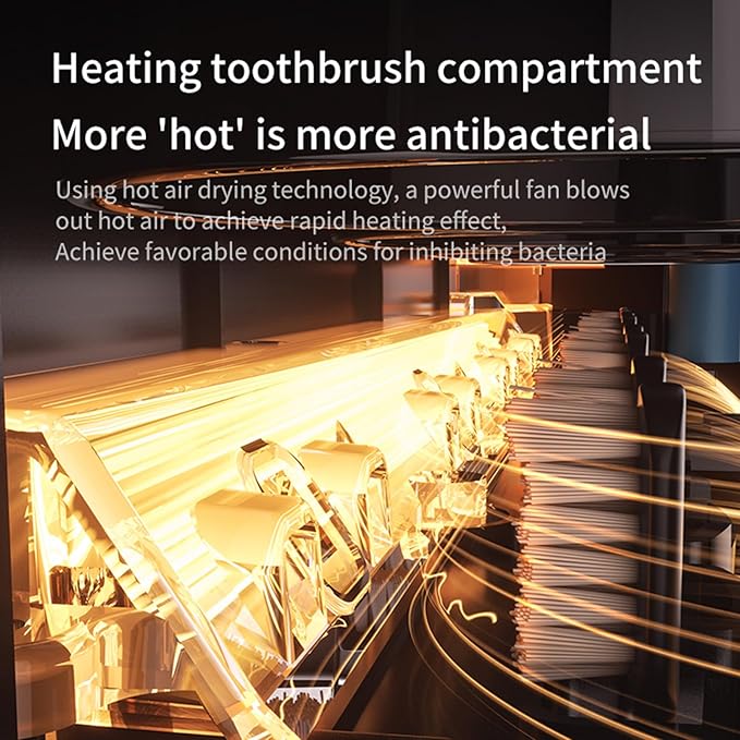 Wall Mounted Toothbrush Holders, Automatic Toothpaste Dispenser, 3 Cup Rechargeable Electric Toothbrush Holder with Smart Cleaning and Hot Air Drying,Bathroom Decor and Accessories (White)