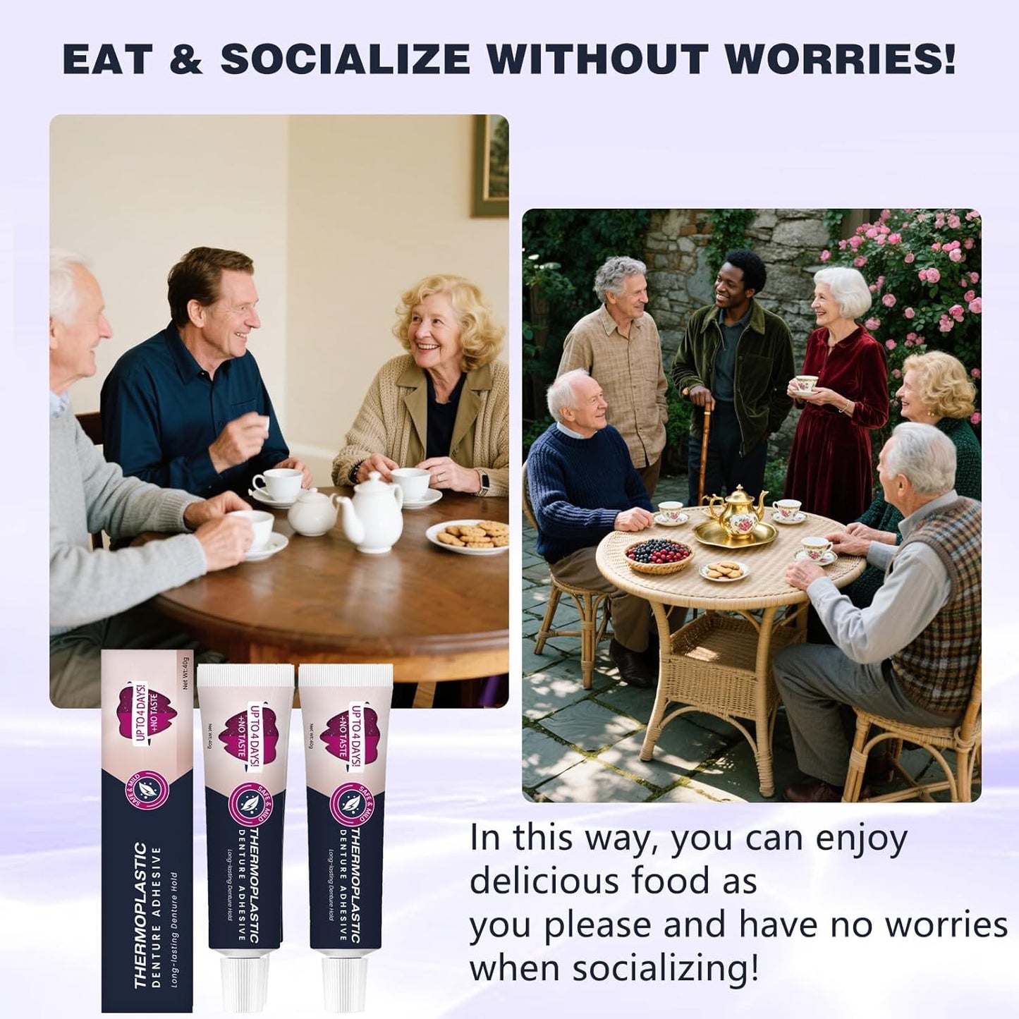 Thermoplastic Denture Adhesive,Ultra Max Hold Denture Adhesive,Improving Comfort Caring (2pcs)