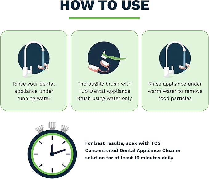 Soft Bristle Denture Brushes (Pack of 6) Dual Head Denture Brush for Dental Appliances - Dental Brush with Handle and Two Heads for Dentures, Retainers, Partial Dentures, Aligners, Mouthguards