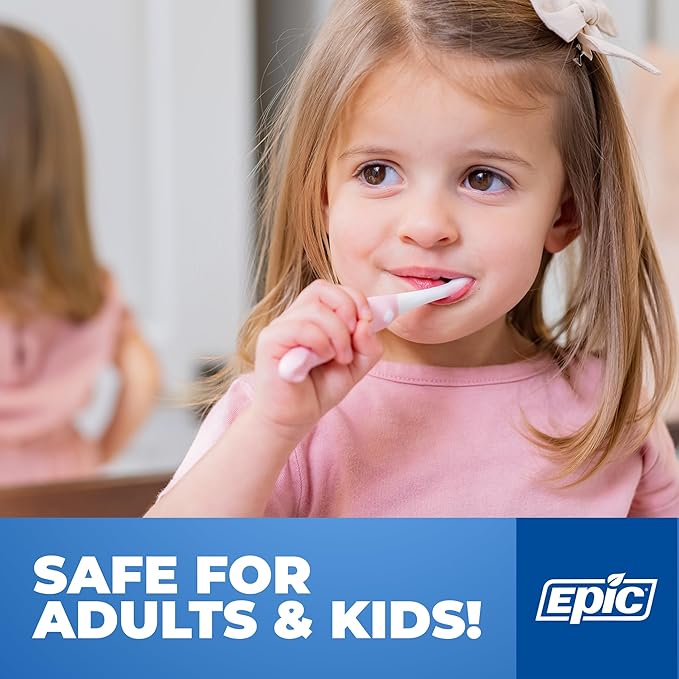 Epic Dental Xylitol Fluoride Toothpaste for Adults - SLS-Free Spearmint with 31% Xylitol - Oral Care for Dry Mouth, Fresh Breath & Enamel Health - Vegan, Gluten-Free - 4.9oz (2-Pack)