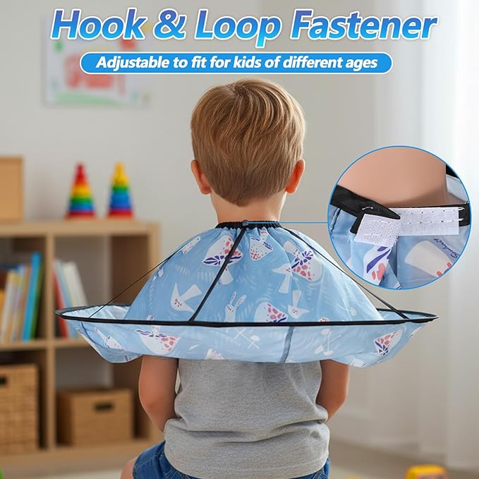 Kids Haircut Cape, Hair Cutting Cape for Kids, Waterproof Foldable Umbrella Hair Catch Haircut Capes for Kid Adults Home Salon Barber Supplies
