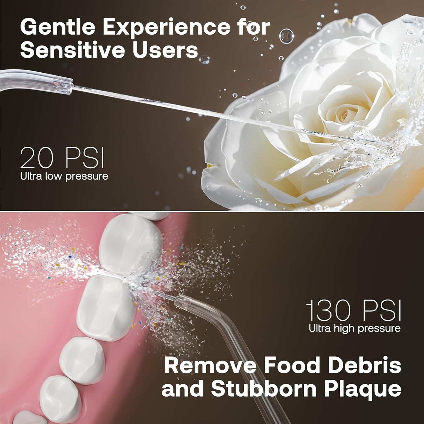 Bitvae C6 Water Dental Flosser Teeth Pick, Cordless Flosser for Travel with 6 Jet Tips, 3 Modes 5 intensities, IPX7 Waterproof Portable & Rechargeable Oral Irrigator Cleaner, Black