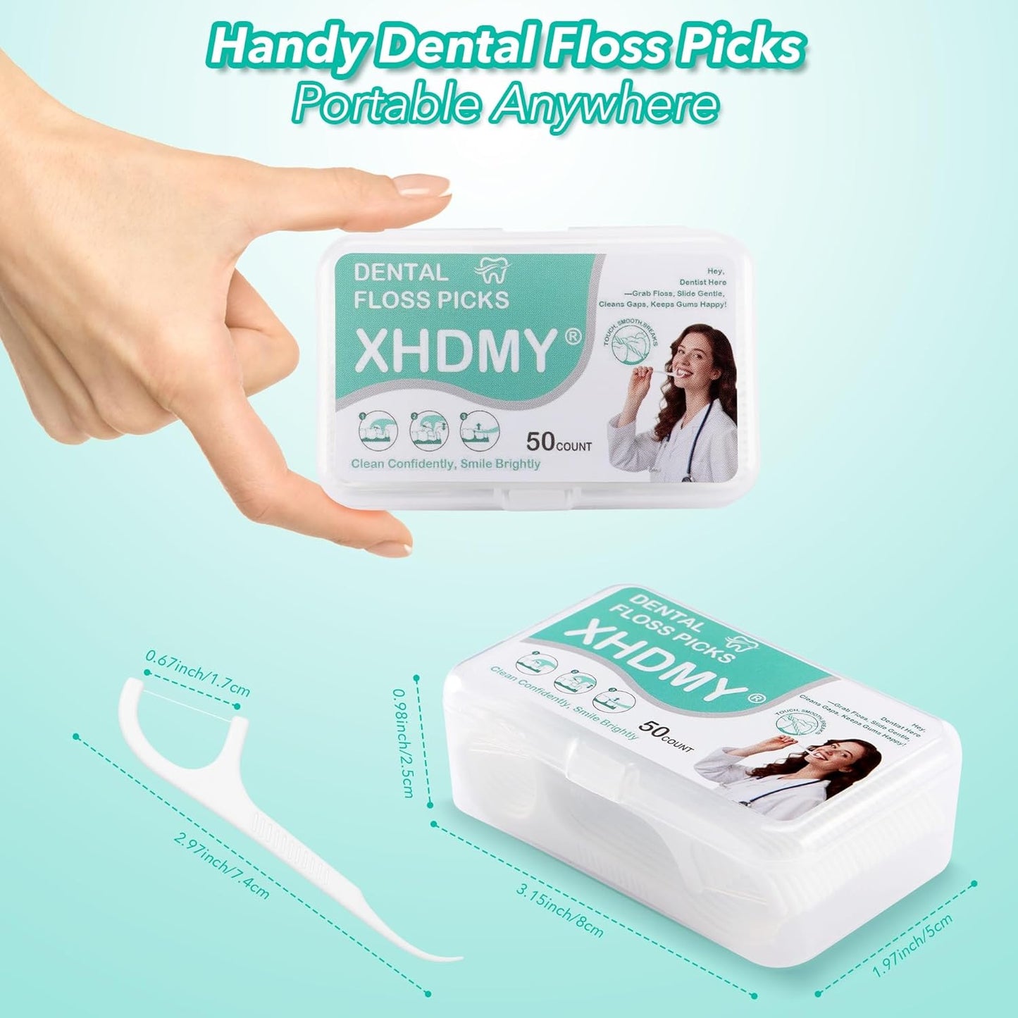 400 Count Floss Picks Dental Tooth Picks Floss Sticks Flossers Strong Toothpicks in Handy Travel Cases for Family Restaurant Bulk Adults Teeth Cleaning