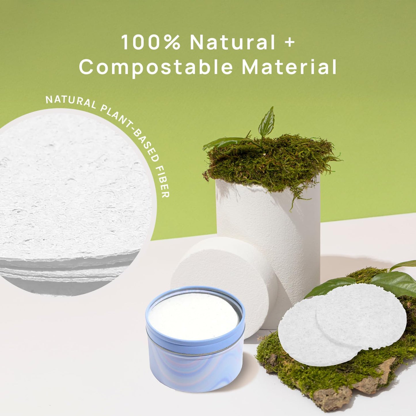 AOA Studio 50-Count Compressed Facial Sponges 100% Natural Cosmetic Spa Sponges for Facial Cleansing, Exfoliating Mask, Remove for Makeup, Dead Skin, and Dirt (White, 50 counts)