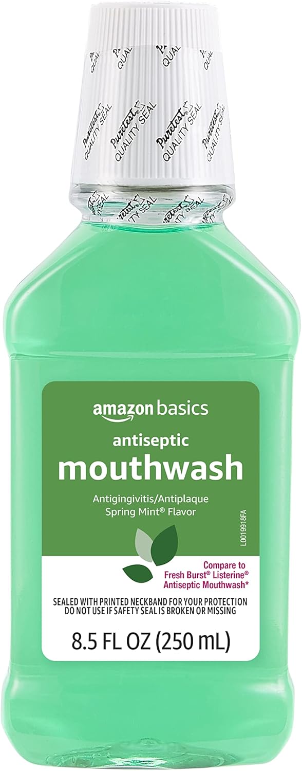 Amazon Basics Antiseptic Mouthwash, Mint, 8.5 Fl Oz, 1 Pack