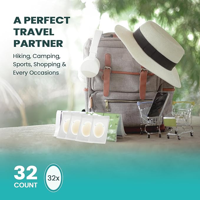 Waterproof Hydrocolloid Gel Blister Bandages - Pads for Heel, Foot, Toe & Feet - Gel Blister Cushions for Prevention & Recovery (32ct, Heel Pack)