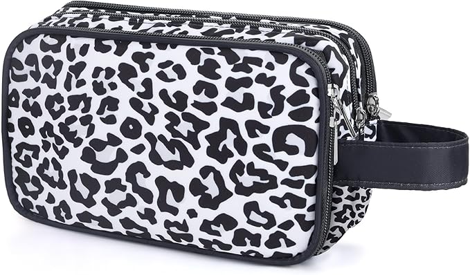 Snow Leopard Toiletry Bag for Girls, Travel Toiletry Bag for Teen Girls Cosmetic Bag Makeup Bag Waterproof Hanging Wash Bag Toiletries, Cheetah