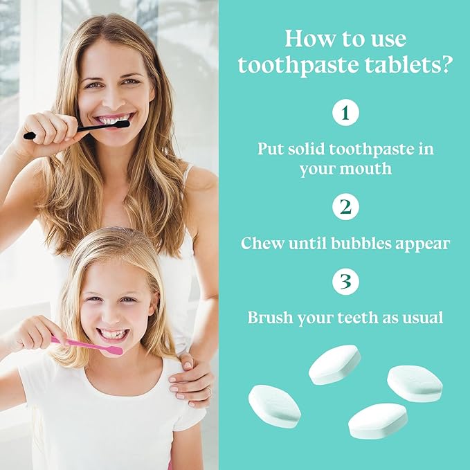 Toothpaste Tablets 90 Count,Portable Travel Toothpaste Tablets,Mint Flavors Mini Tooth Paste,Solid Travel Size Tooth Paste