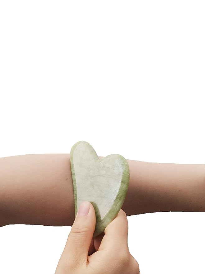 Chikoni 3 in 1 Ficial Face Ice Jade Roller and Gua Sha Tool, Natural Real Jade Anti-Wrinkle Face Eye Neck Massager Tool, Reduce Wrinkles, Puffiness, Migraine, Redness, Pain and Injury