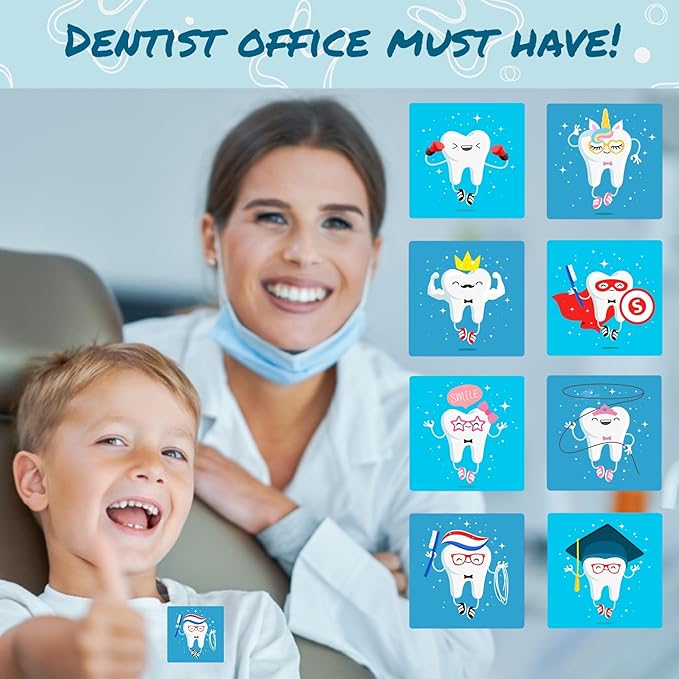 Dental Stickers - 120PCS Tooth & Teeth Hygiene Stickers for Kids, Dental Education, Brush Your Teeth Stickers, Dentist & I Lost a Tooth Rewards (120)