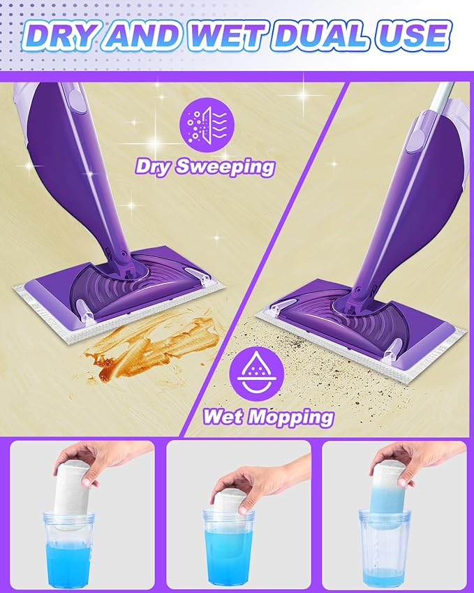 20-Pack Disposable Mop Pad Refills for Swiffer Wet Jet Spray Mop - Wet Jet Pads for All Floor Types - 5 Layers Thickened Durable and Super Absorbent