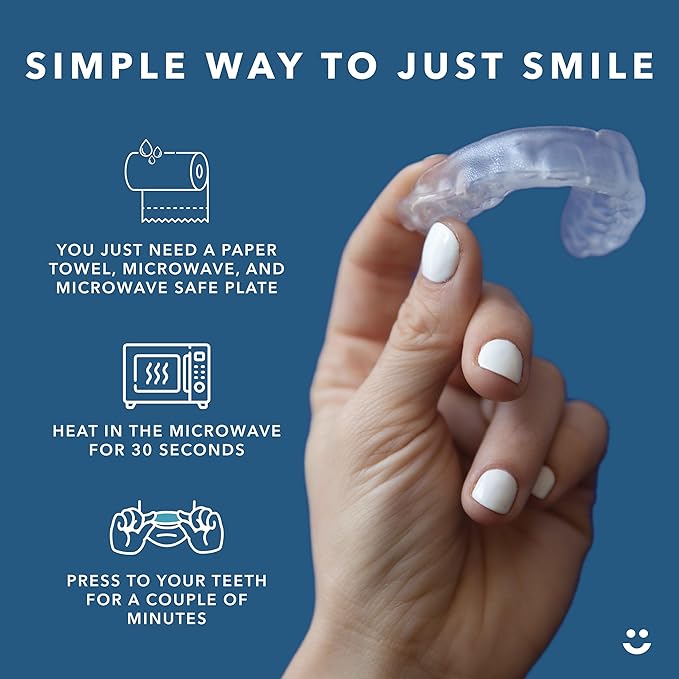 Just Smile Night Guard 2 Pack - Mouth Guard for Teeth Grinding & Clenching Teeth, Moldable & Custom Nightguard for Grinding (Clear)
