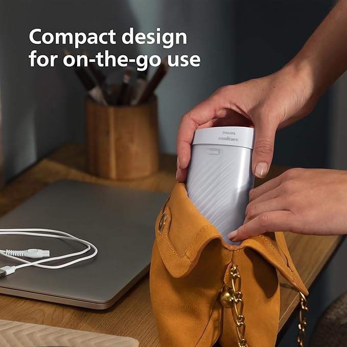 Philips Sonicare Compact Flosser 1000, Blue, ProtectiveClean 5300 Rechargeable Electric Toothbrush and 2PK Compact Nozzle Bundle