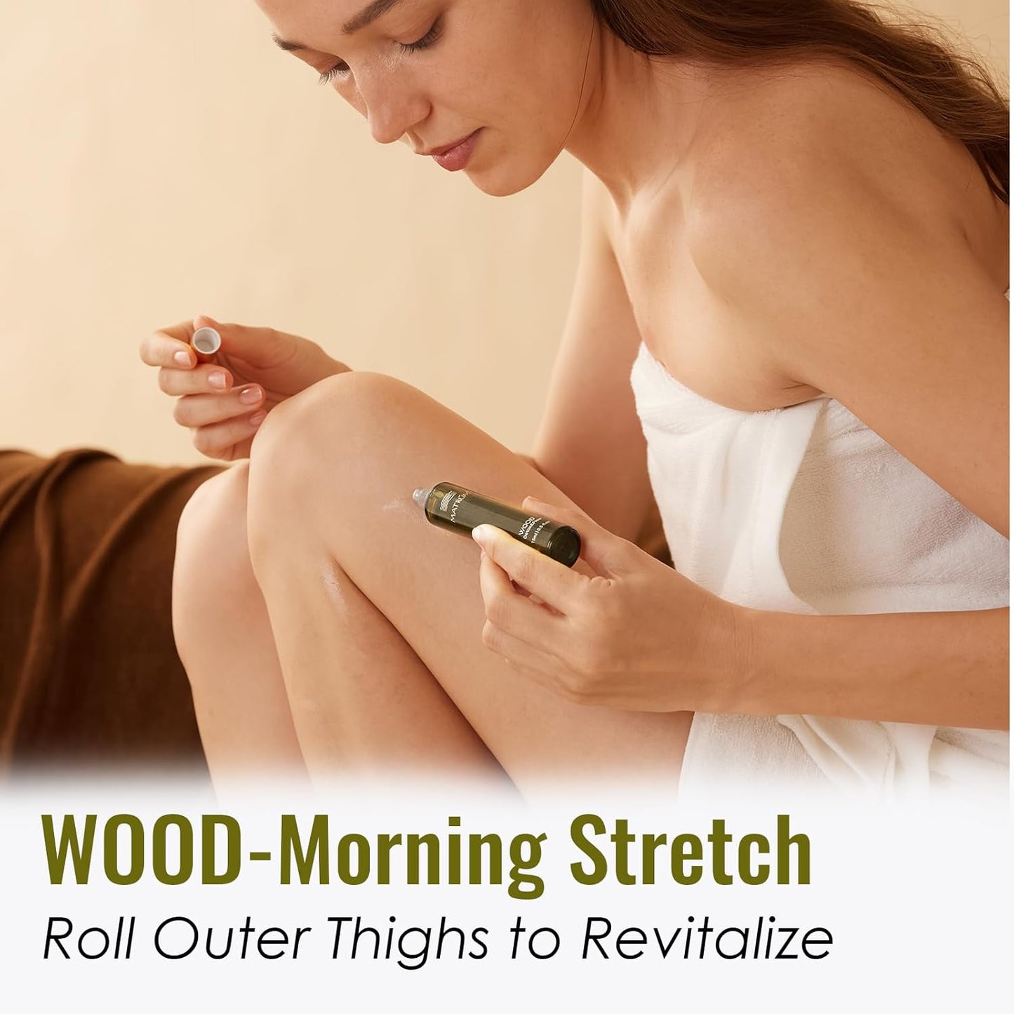 MATRUM Detox & Stress Relief Blend Essential Oil Roller, 100% Pure Woody Floral Aromatherapy Oil for Stress & Tension Relief, Detox and Revitalize, Wood Roller, 0.5 Fl Oz