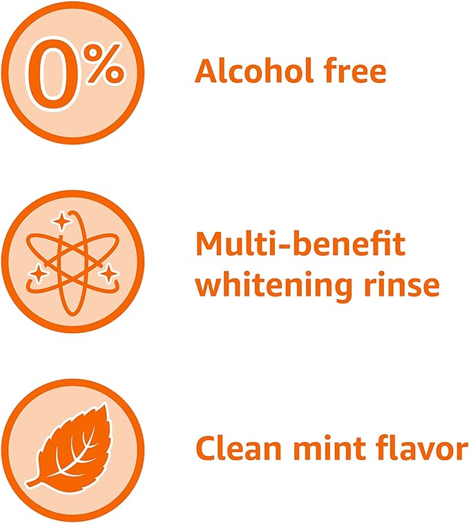 Amazon Basics Teeth Whitening Mouthwash, Alcohol-Free, Clean Mint, 32 Fluid Ounces, 1-Pack, Previously Solimo