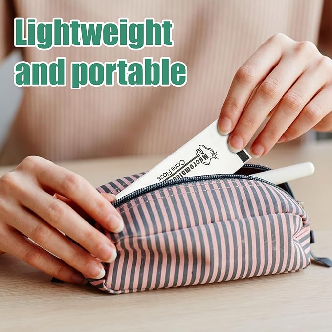 150 pcs Dental Flossers Each Individually Wrapped, Floss Singles Bag, Travel Hotel Restaurant Office Car Dental Floss Picks Oral Care Teeth Clean Flat Wire