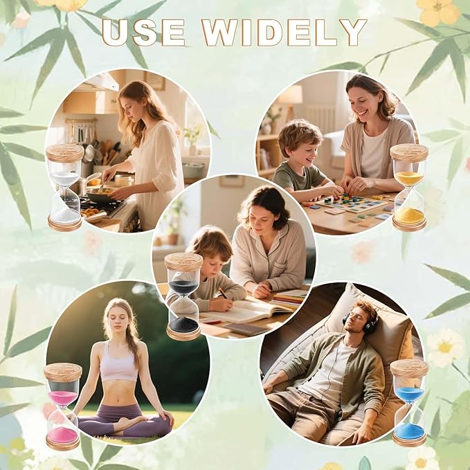 2 Minute Sand Timer Hourglass:Beech Wooden Sand Clock,Small Sand Watch 2 Min,Blue Hour Glass Sandglass for Home,Brushing Teeth,Kitchen (Blue)